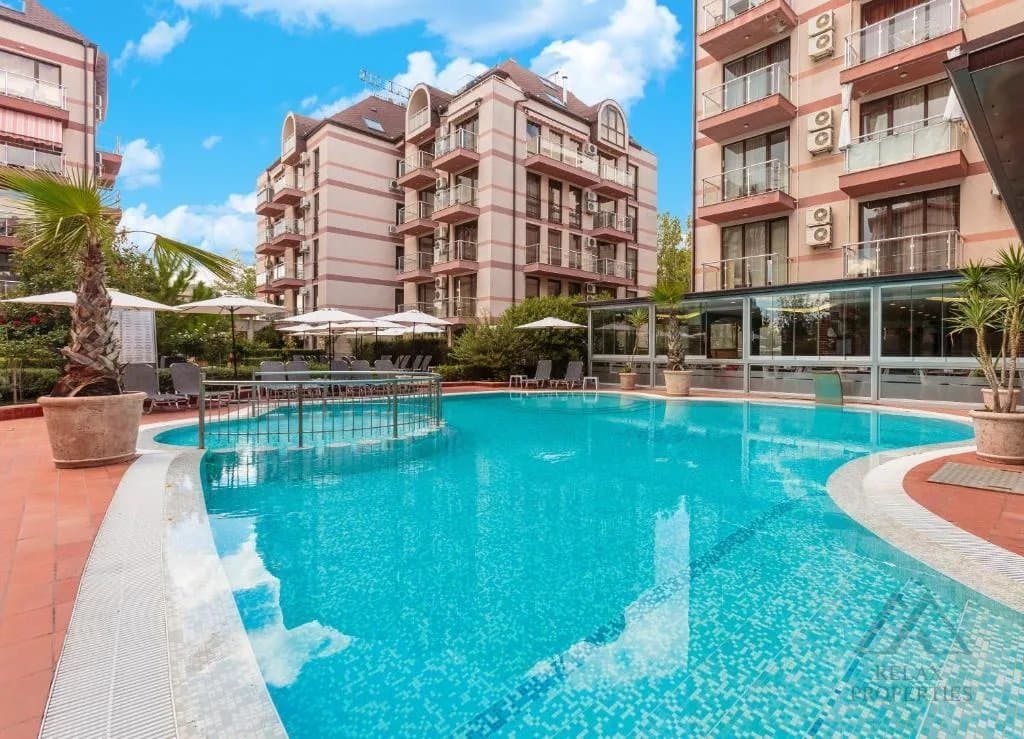 Prostorný apartmán s výhledem na bazén, Tarsis Club & SPA, 700 m od moře, Slunečné pobřeží - foto 24