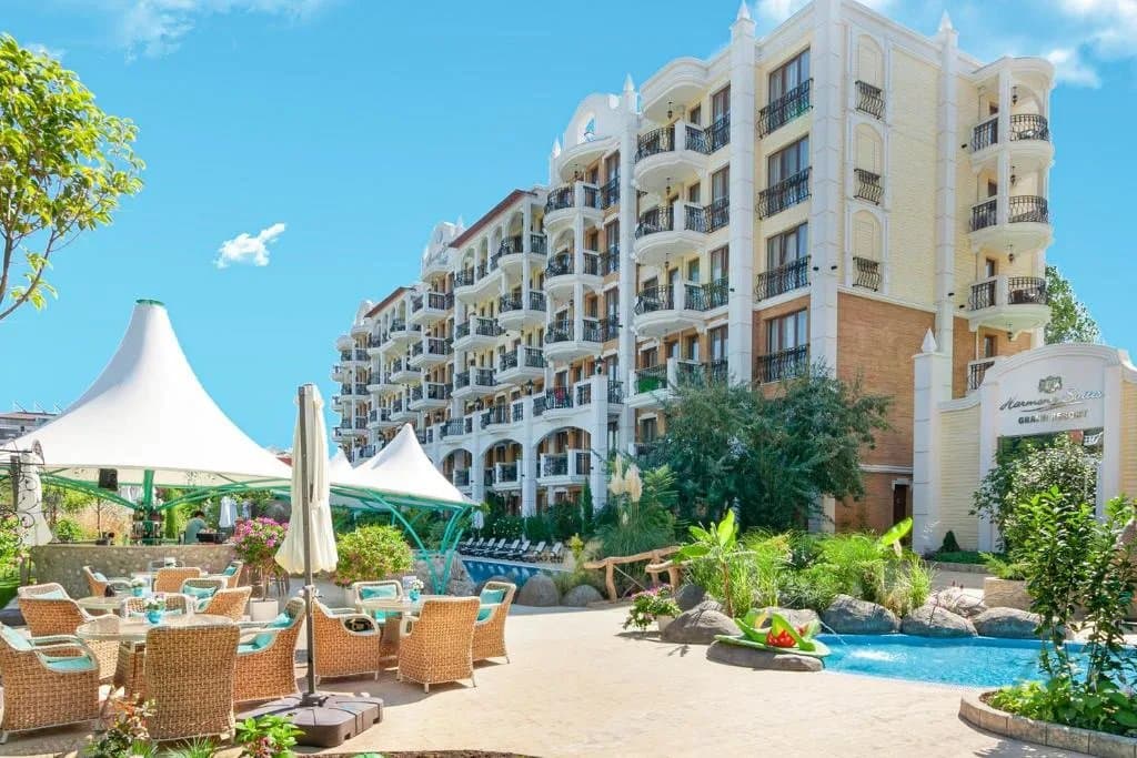 Novostavba! 2 pokojový apartmán 48 m² v Harmony Suites 11, Grand Resort, 600 m od pláže, Slunečné pobřeží - foto 30