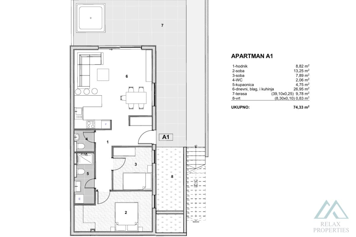 Moderní apartmán se zahradou u moře - Čiovo, Dalmácie, jen 110 m od pláže - foto 20