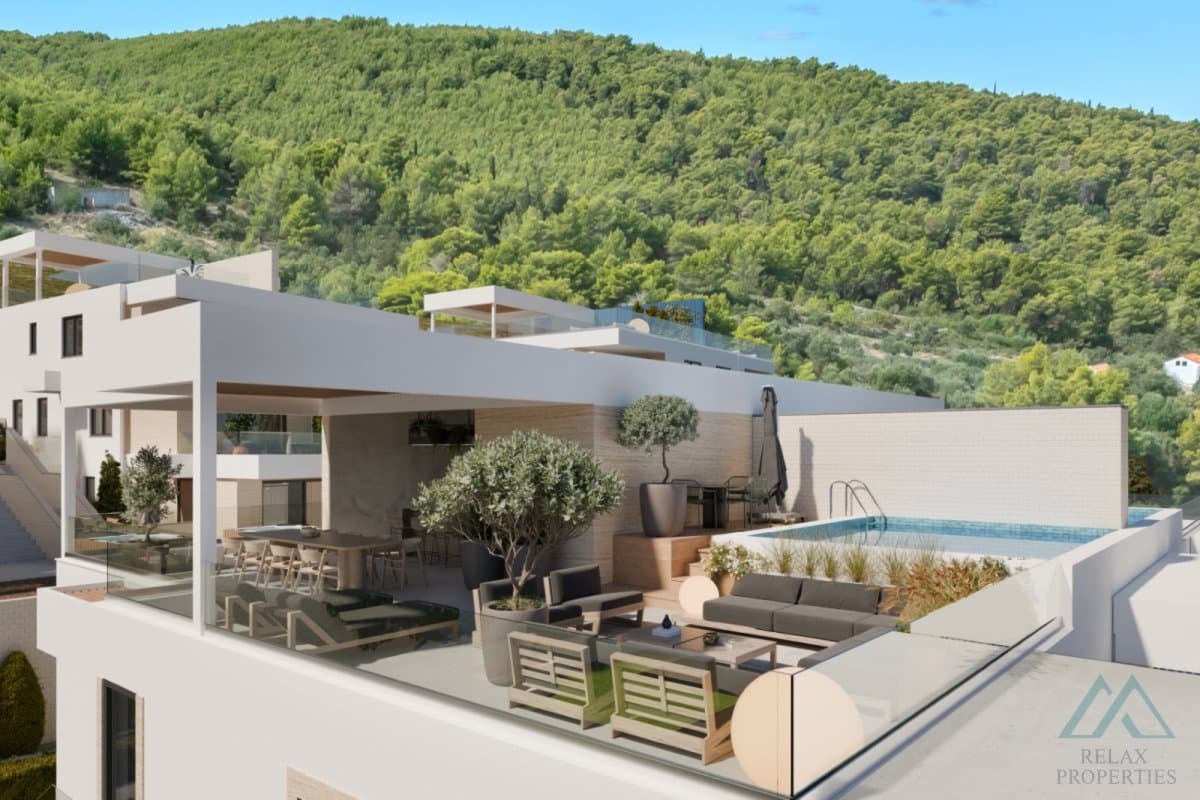 Luxusní penthouse s výhledem na moře a střešní terasou - Čiovo, Dalmácie - foto 3