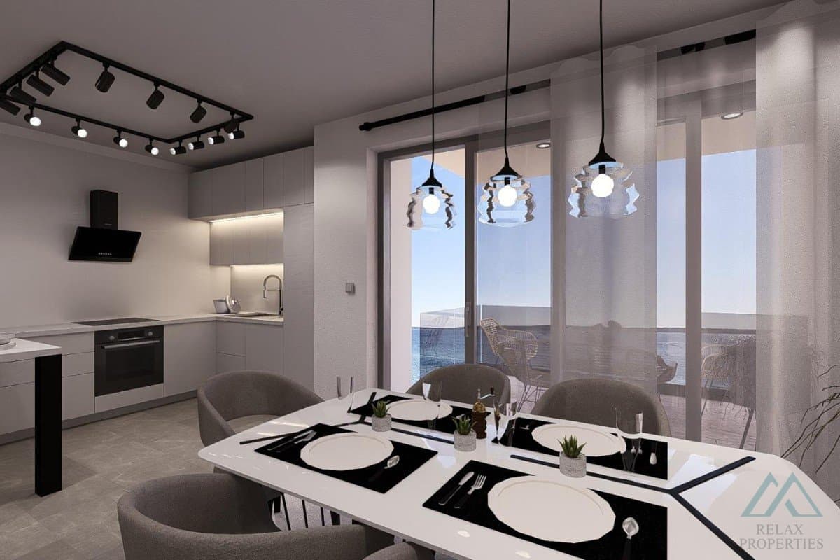 Moderní apartmán se 2 ložnicemi a výhledem na moře - novostavba, 1. linie, ostrov Pag, Chorvatsko - 1