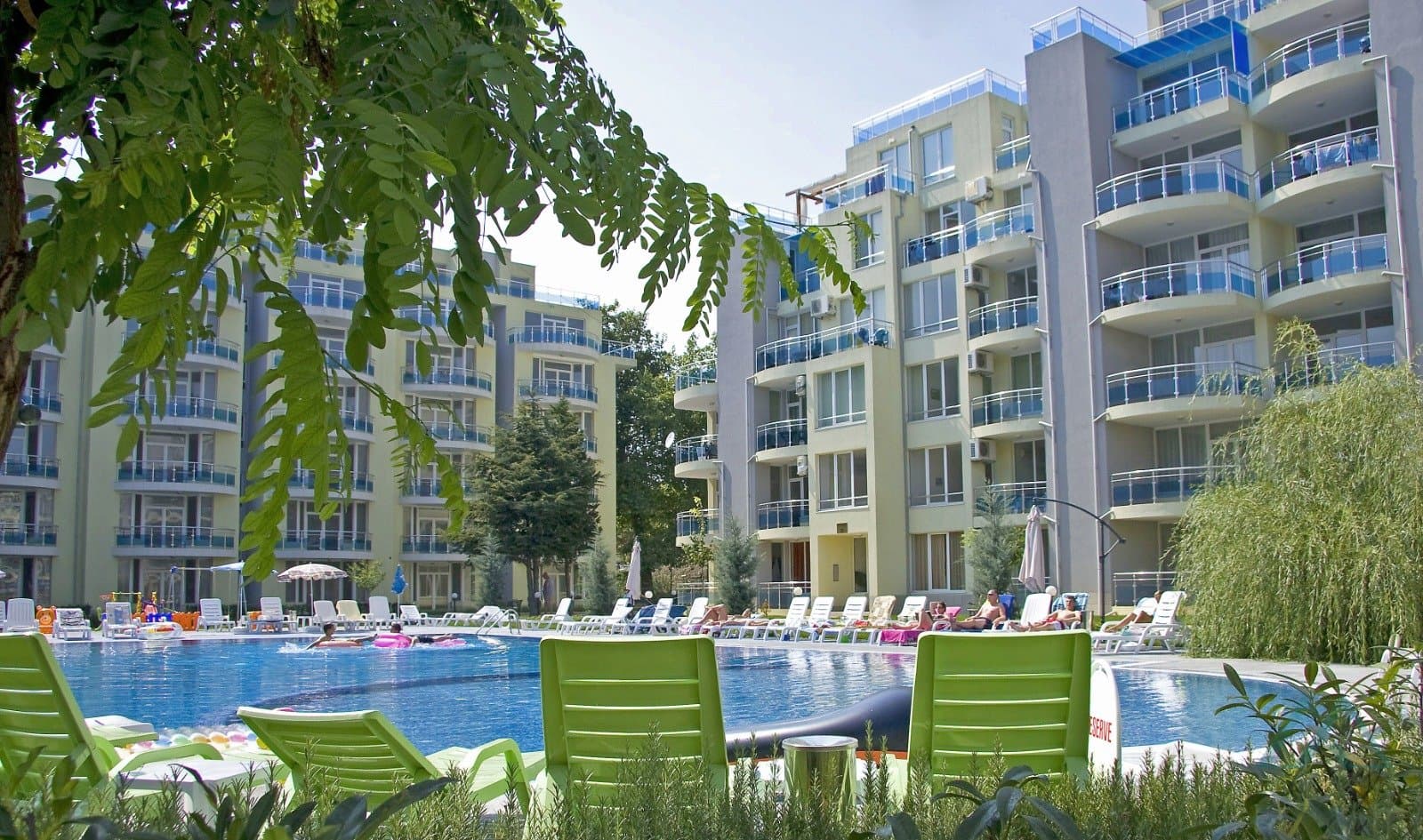 Studio v první linii u moře s výhledem na bazén - Oasis, Ravda, Bulharsko, jen 20 m od pláže - foto 12