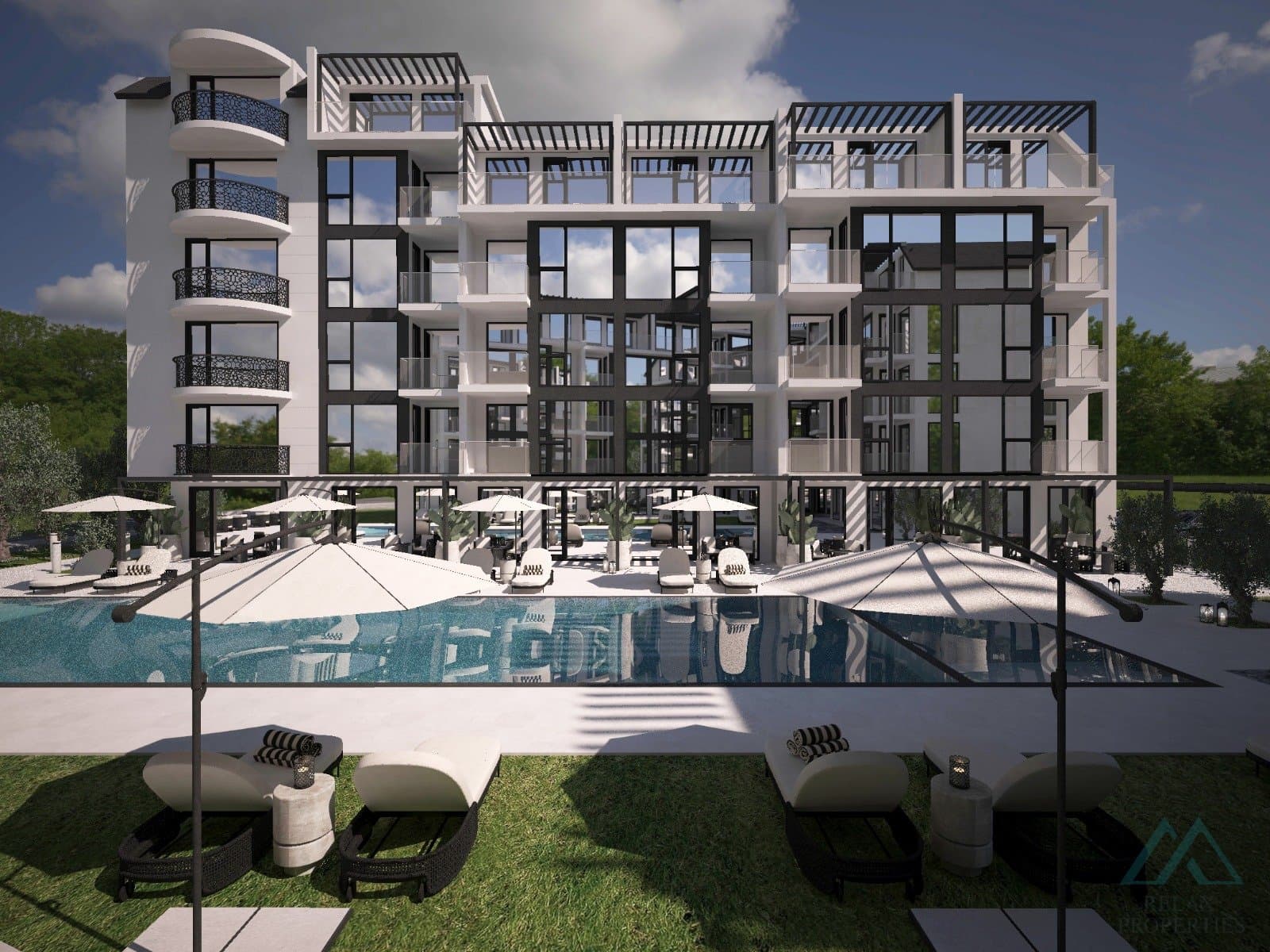 Na splátky! Nové apartmány v luxusním projektu J'Adore Blanc, 400 m od moře, Slunečné pobřeží - 1